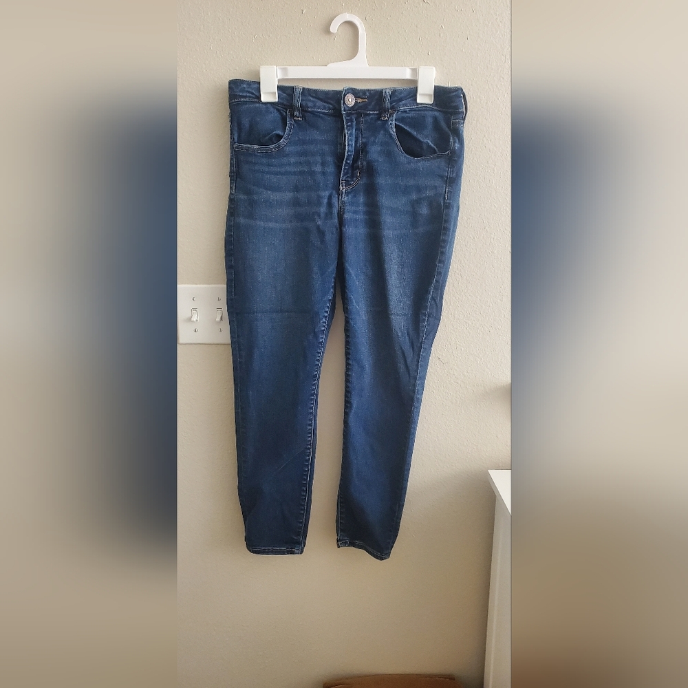 American Eagle Outfitters Women's Deep Blue Skinny Jeans